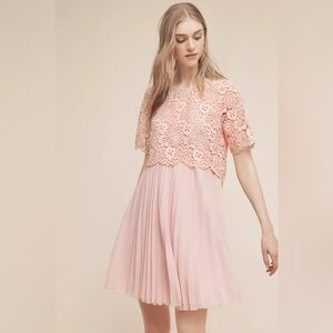 Anthropologie Moulinette Soeurs peachy-Blush pink color Adanne lace Dress Medium